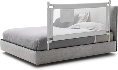 BABY JOY Bed Rail for Toddlers, 57’’ Extra Long, Height Adjustable, Foldable Baby Bed Rail Guard w/Storage Pocket & Double Safety Child Lock for Kids Twin Full Size Queen King Mattress (Gray, 57'')