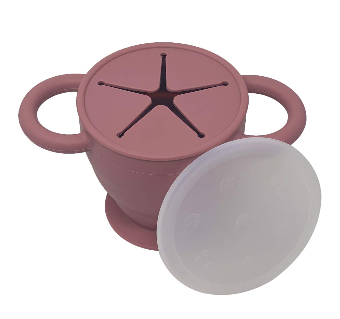BraveJusticeKidsCo | Snack Attack II Snack Cup | Collapsible Silicone Snack Container | Toddler and Baby Snack Catcher Lid (Honey Ginger)