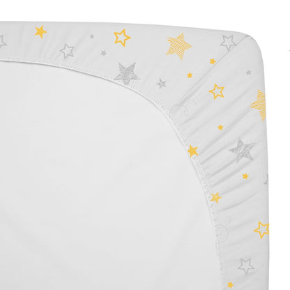 American Baby Company 100% Natural Cotton Fitted Pack and Play Sheet 39" x 27" - Soft & Breathable Pack N Play Sheet for Playpen, Playard & Mini Crib Mattress, Navy Whale, for Boys & Girls
