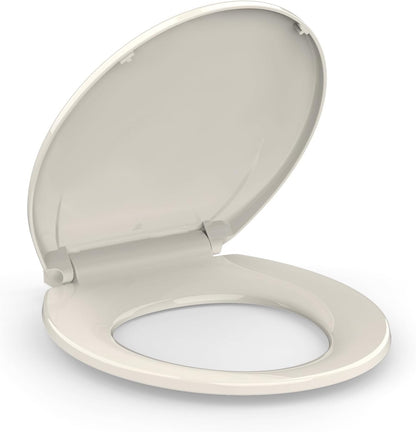 Toilet Seat Round,Toilet Seat with Toddler Seat Built in, Potty Training Toilet Seat Round Fits Both Adult and Child, with Soft Close,Easy Install and Clean - White, Round
