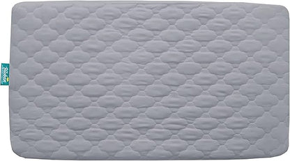 2 Pack Crib Mattress Protector Sheets, Fitted Waterproof Mattress Pad Cover, Noiseless & Machine Wash 100% Absorbent Crib/Toddler Mattress Protector Sheet Quilted, White & Gray, 52" x 28"