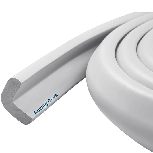 Roving Cove HeftyFit Edge Protector for Baby Proofing (6ft Large Edge Only), Heavy-Duty Soft Furniture Edge Bumper Guards, Desk Edge Cushion, Wall Corner Covers, 3M Adhesive, Stone Grey