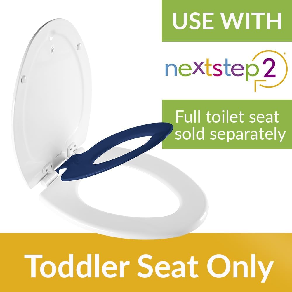 Mayfair NextStep Slow-Close Toilet Seat with Built-In Toddler Potty Training Seat, Removable, White, Round