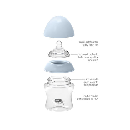 Self Grip Baby Bottles 8oz with "L" Flow Rate Nipples for 6-12 Months, 2 Pack, MM106AA