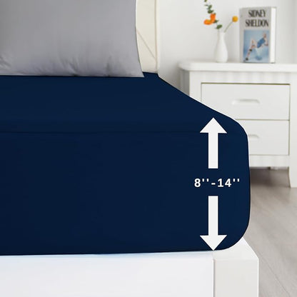 2 Pack Twin Mattress Protector Waterproof, Noiseless & Soft Coverage Mattress Fitted Sheet Twin with Deep Pocket up to 14", Super Breathable & Easy Wash Twin Size Mattress Protector