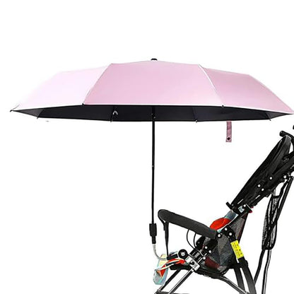 Universal Baby Stroller Sun Protection Parasol, with Umbrella Clip Fixing Device, UPF 90+ UV Protect Pushchair Sun Parasol (Silver)