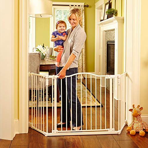 Toddleroo by North States - Deluxe Décor Safety Gate: Hardware Mounted Extra Wide Metal Baby Gate - Adjustable Child Gate - 38.3 to 72 Inches Wide - 30 Inches Tall - Warm White