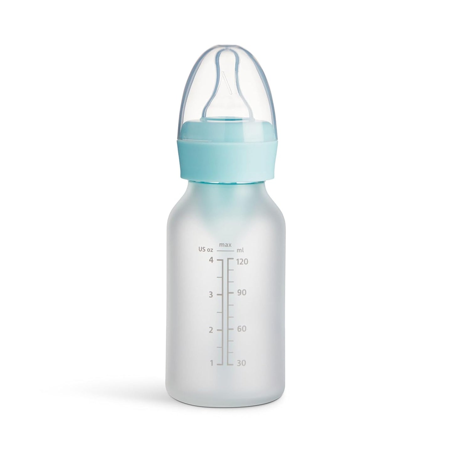Munchkin Bond Silicone Coated Glass Baby Bottles - Anti-Colic Feeding System with Natural Feel Nipples, 4 Ounce, 2 Pack, White
