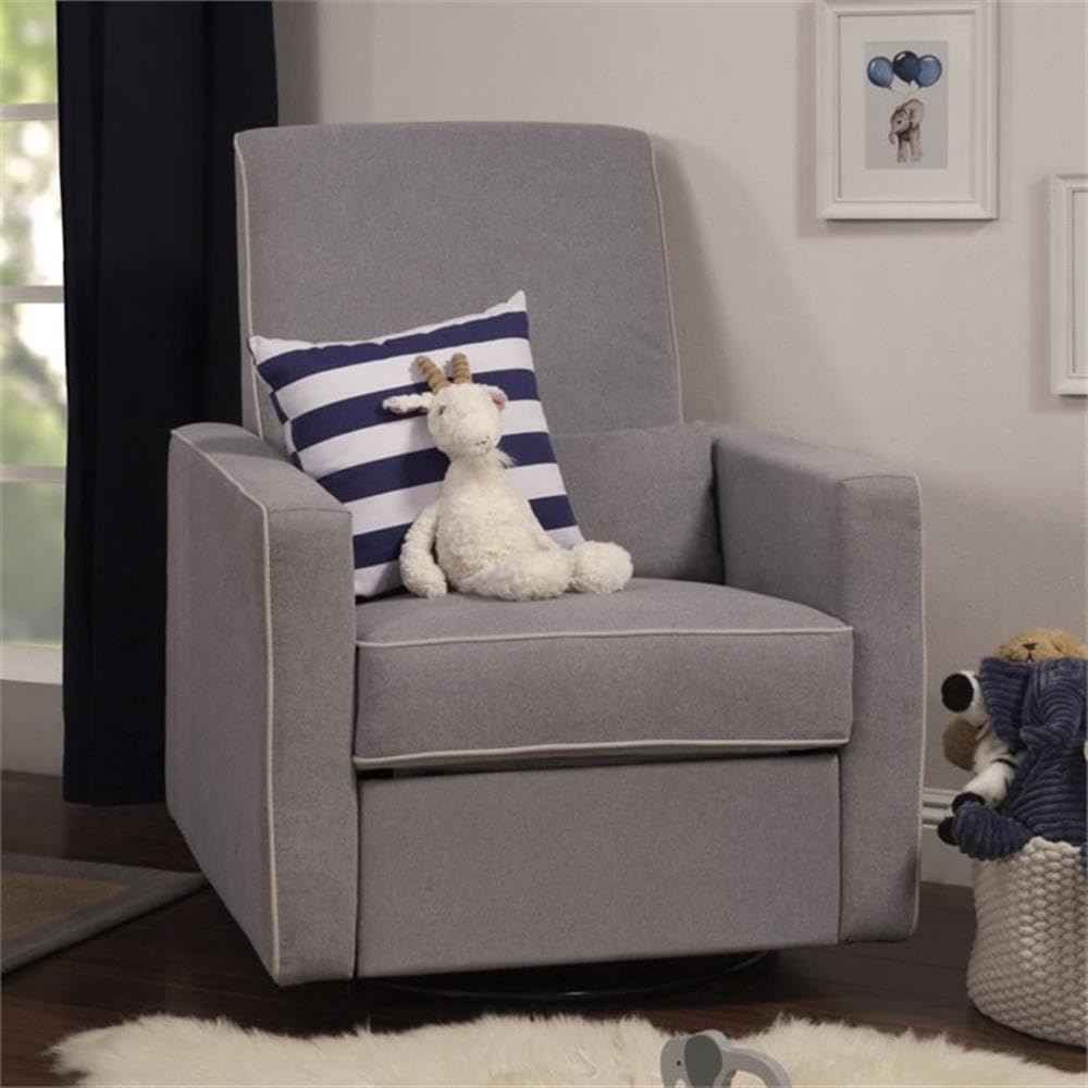 Davinci Piper 360° Swivel Rocker Recliner Chair - Glider Rocking Chair for Nursery and Living Room- GREENGUARD Gold, FSC & Certi-PUR US Certified - Ultra Comfy Glider Recliner Nursery Chair - Cream