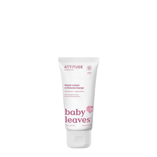 ATTITUDE Baby Diaper Cream, EWG Verified & Zinc Oxide Formula, Unscented & Hypoallergenic, Dermatologist-Tested, Vegan, 75g