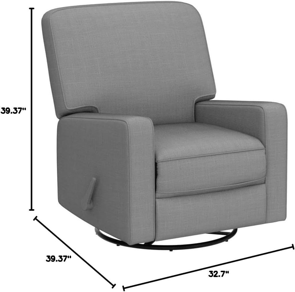 Harkawon Swivel Rocker Recliner Chair, Glider Rocker Recliner, Rocking Chair Nursery, Fabric Chair with High Back, Deep Seat, for Living Room, Bedroom, Beige