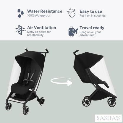 SASHA'S Rain Cover for Cybex Libelle 1 & 2, Clear Weather Shield
