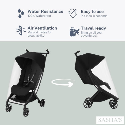 SASHA'S Rain Cover for Cybex Libelle 1 & 2, Clear Weather Shield
