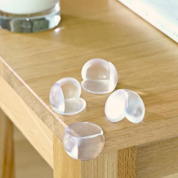 4PCS Clear Corner Protectors for Baby – Thickened Round Silicone Table Corner Guards – Soft Edge Cushion for Furniture, Glass, Coffee Tables – Child Safety Bumpers for Toddlers & Kids