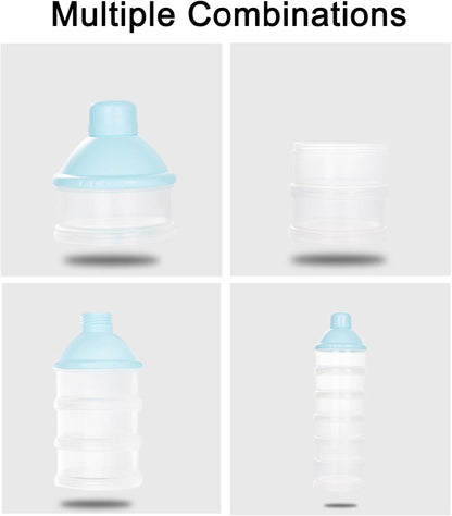 2 PCS 5 Layers Baby Milk Powder Pots, Formula Dispenser Portable Milk Powder Formula Dispenser Container Pot Box Milk Cans Snack Storage Box for Travel(Yellow +Yellow)