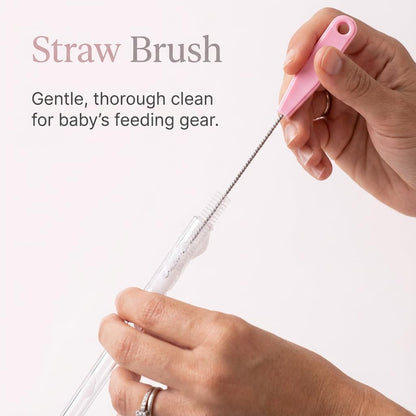 Ariseno 5-in-1 Baby Bottle Brush Set, Including Nylon and Silicone Bottle Brush, Bottle Cap, Straw and Nipple Cleaner, BPA-Free (Blue)