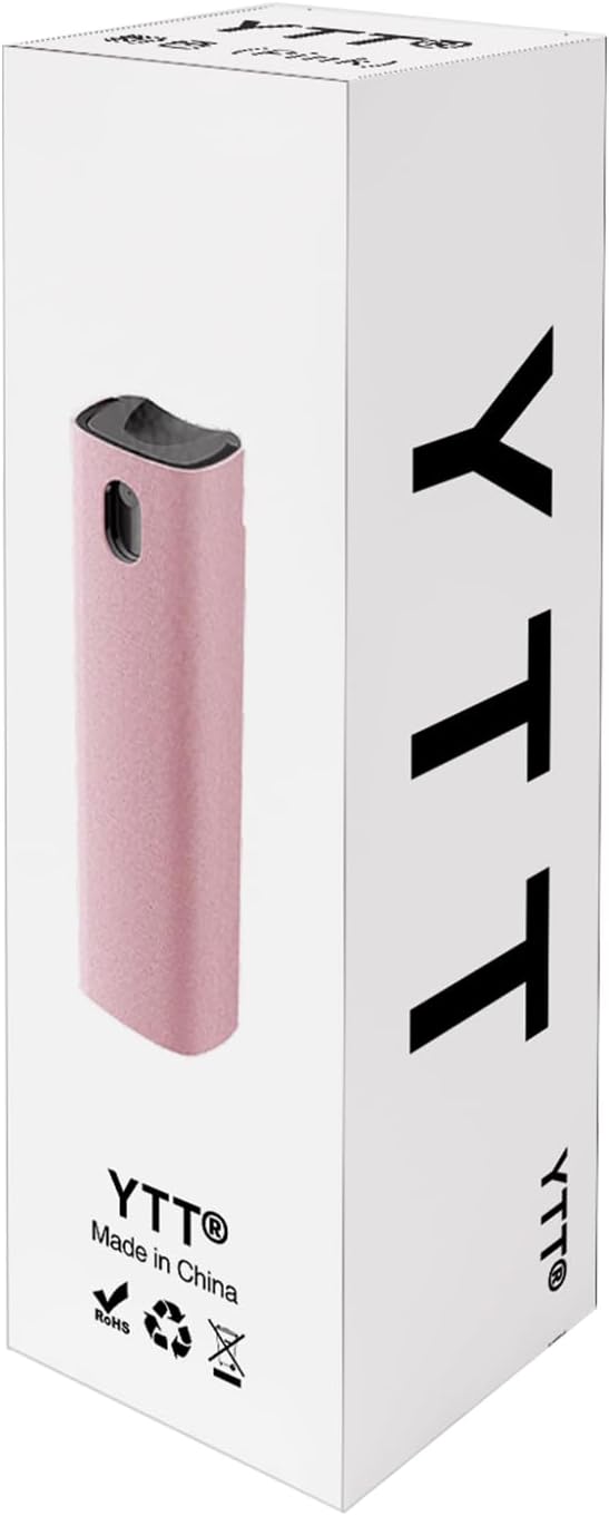 YTT Touchscreen Mist Cleaner, Screen Cleaner, for All Phones, Laptop and Tablet Screens,Two in One Spray and Microfiber Cloth Pink and Light Gray 2Pack