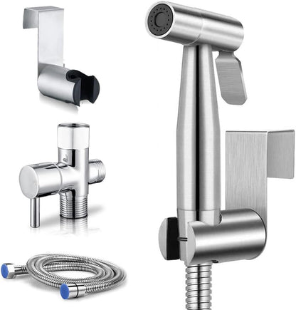 Handheld Bidet Sprayer for Toilet, Bidet Toilet Spray, Adjust Water Pressure Stainless Steel Brushed Nickel Bathroom Toilet Jet Spray, Cloth Diaper Bidet Toilet Sprayer for Baby Wash