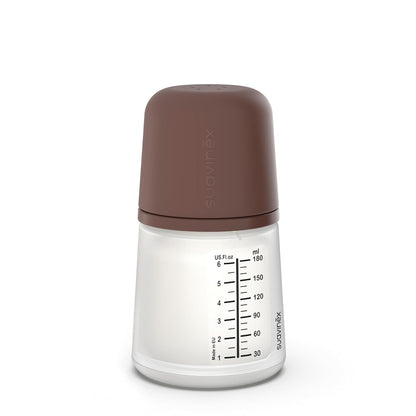 Suavinex Zero Zero Anti Colic Baby Bottle, No 1 Spanish Baby Bottle Brand, Minimizes Bottle Rejection & Nipple Confusion, Perfect for Breastfeeding Babies, 6oz/180mL, Deep Tone, Adaptable Flow Nipple