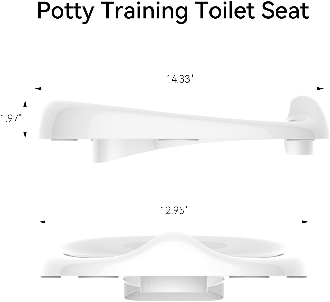 R&T Potty Training Seat for Boys and Girls, Fits Elongated Toilets, Anti-Slip Rubber and Splash Guard, Easy for Toddler Potty Training，Kids Toilet Seat