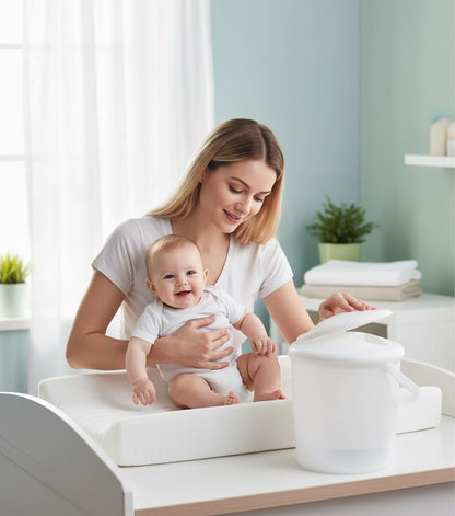 Rotho Babydesign Nappy Pail, 10l, 0+ Months, Bella Bambina, Stone-Grey, 20021 0286