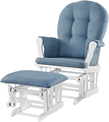 Angel Line Grayson Glider and Ottoman, Black w/Beige Cushion
