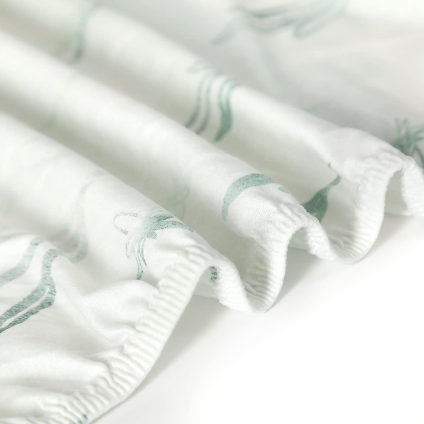 GRSSDER Stretch Ultra Soft Jersey Knit Fitted Pack n Play Playard Sheets Set 2 Pack，Fits Portable/Mini Cribs Sheets, Playards Mattress Pads, Stylish Watercolor Animals for Baby, Mint Green