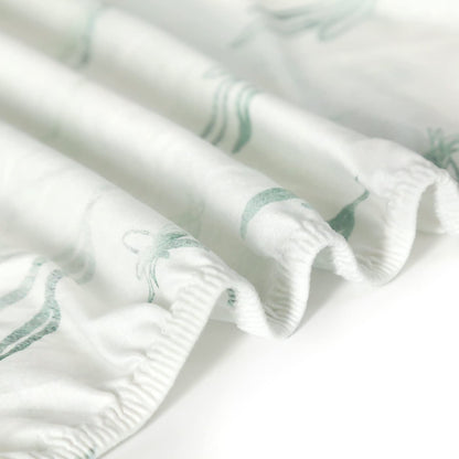 GRSSDER Stretch Ultra Soft Jersey Knit Fitted Pack n Play Playard Sheets Set 2 Pack，Fits Portable/Mini Cribs Sheets, Playards Mattress Pads, Stylish Watercolor Animals for Baby, Mint Green