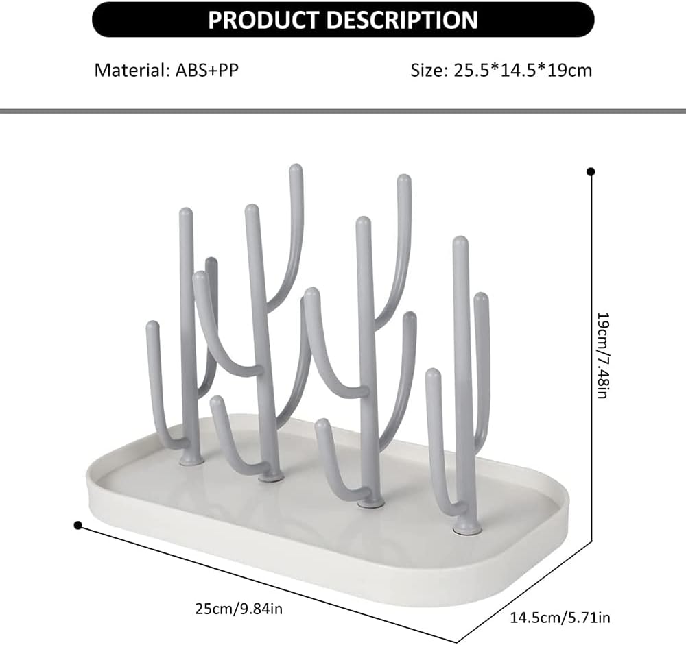 Baby Essentials,Bottle Drying Rack,Baby Bottle Drying Rack,Drying Rack for Kitchen Counter,Detachable Bottle Dryer Holder with Base.for Nipples,Cups,Pump Parts and Accessories(Green)