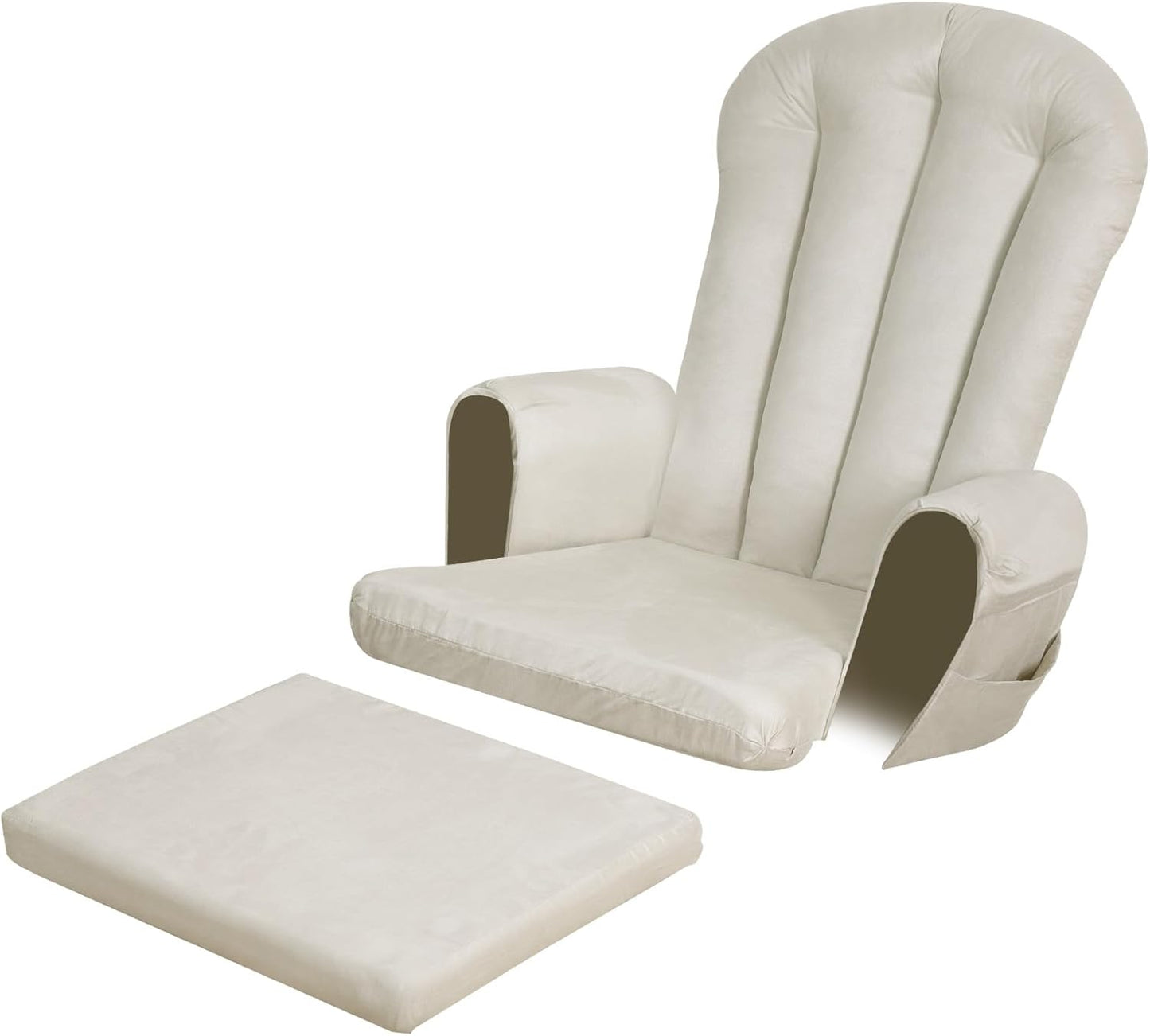 5PCS Suede Glider Rocker Replacement Cushions with 29.5" High Backrest & Side Pockets, Thickened Soft Glider Rocking Chair Cushions with Ottoman Cushion for Indoor Nursery Rocking Chair, Green