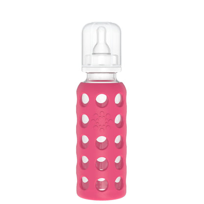 Lifefactory Glass Baby Bottle with Stage 1 Nipple and Protective Silicone Sleeve Cantaloupe, 4 Oz
