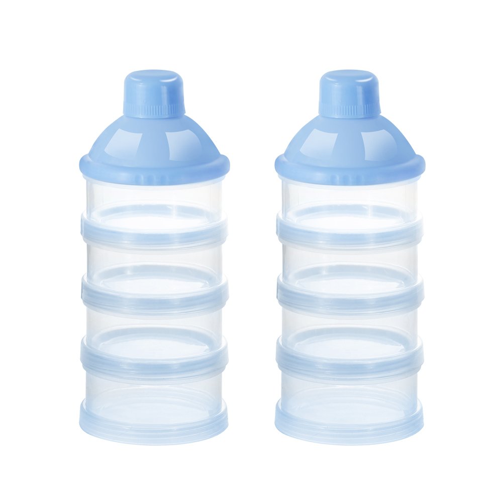 Accmor Formula Dispenser On The Go, 4 Compartments Stackable Formula Container for Travel, Baby Milk Powder Kids Snack Container, BPA Free ﻿