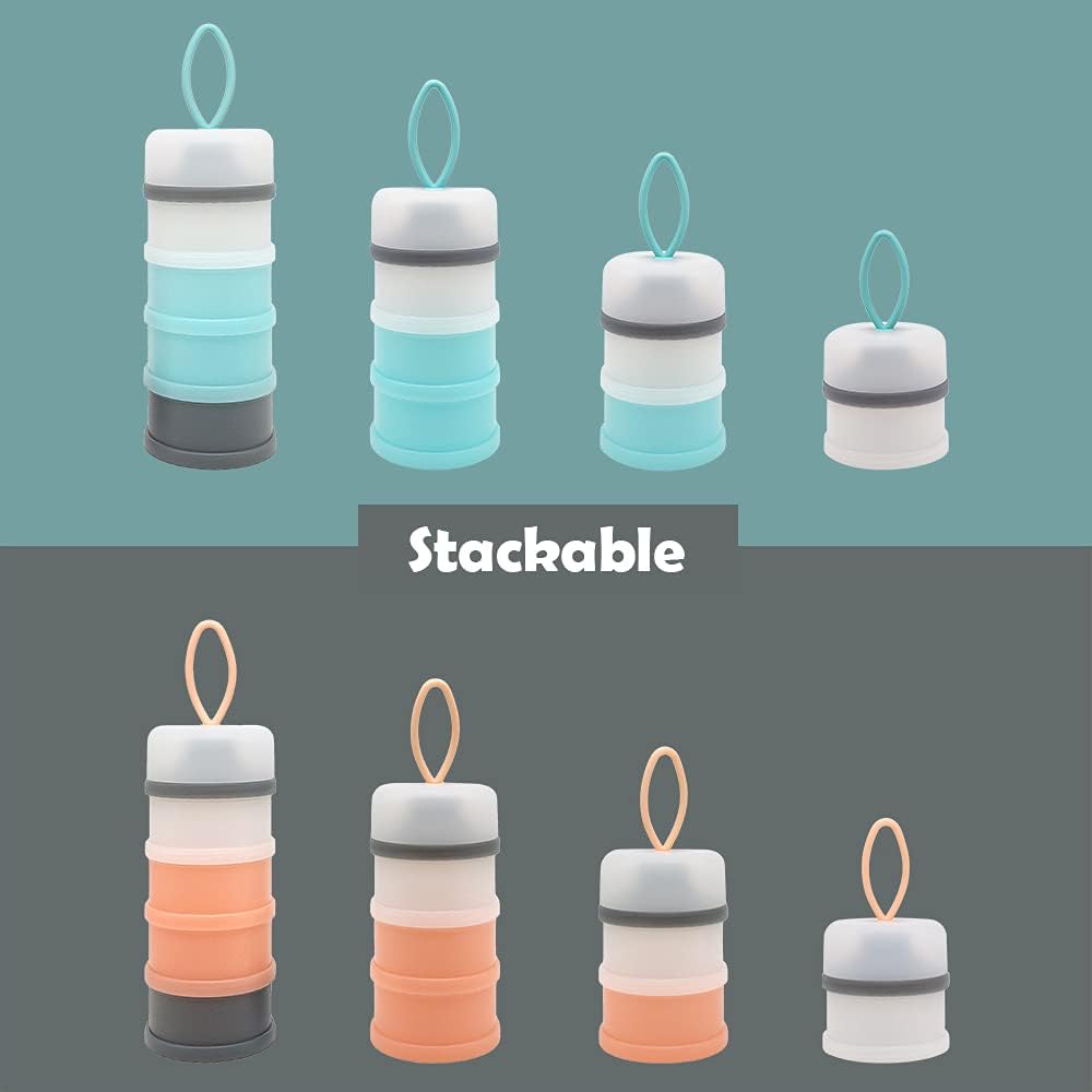 Baby Formula Dispenser, Formula Container, Portable Milk Powder Dispenser Container, Baby Feeding Travel Storage Container, Non-Spill Stackable Baby Snack Storage Container, BPA Free, 2 Packs