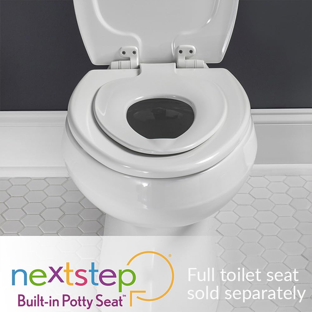 Mayfair NextStep Slow-Close Toilet Seat with Built-In Toddler Potty Training Seat, Removable, White, Round