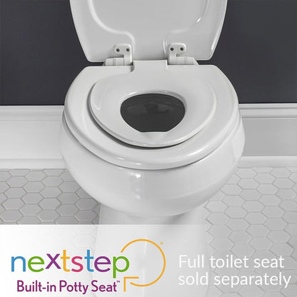 Mayfair NextStep Slow-Close Toilet Seat with Built-In Toddler Potty Training Seat, Removable, White, Round