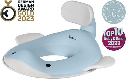 Kindsgut Whale Potty Training Seat for Toddlers – Kids Toilet Seat with Backrest, Non-Slip, Fits Round & Oval Toilet Seats, Designed in Germany, Peach