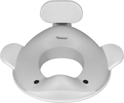 Kindsgut Whale Potty Training Seat for Toddlers – Kids Toilet Seat with Backrest, Non-Slip, Fits Round & Oval Toilet Seats, Designed in Germany, Peach
