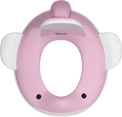 Kindsgut Whale Potty Training Seat for Toddlers – Kids Toilet Seat with Backrest, Non-Slip, Fits Round & Oval Toilet Seats, Designed in Germany, Peach