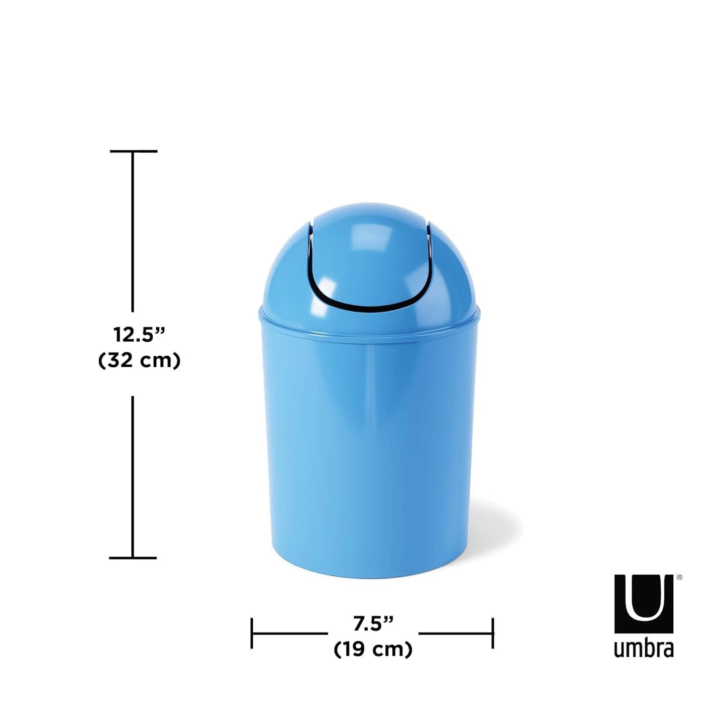 Umbra 1.25 Gallon Mini Waste Can with Removable Swing-Top Lid - Small Garbage Bin for Kitchen, Bathroom, Bedroom, Office - Compact Trash Can Fit Under Tables & Counters - Yellow