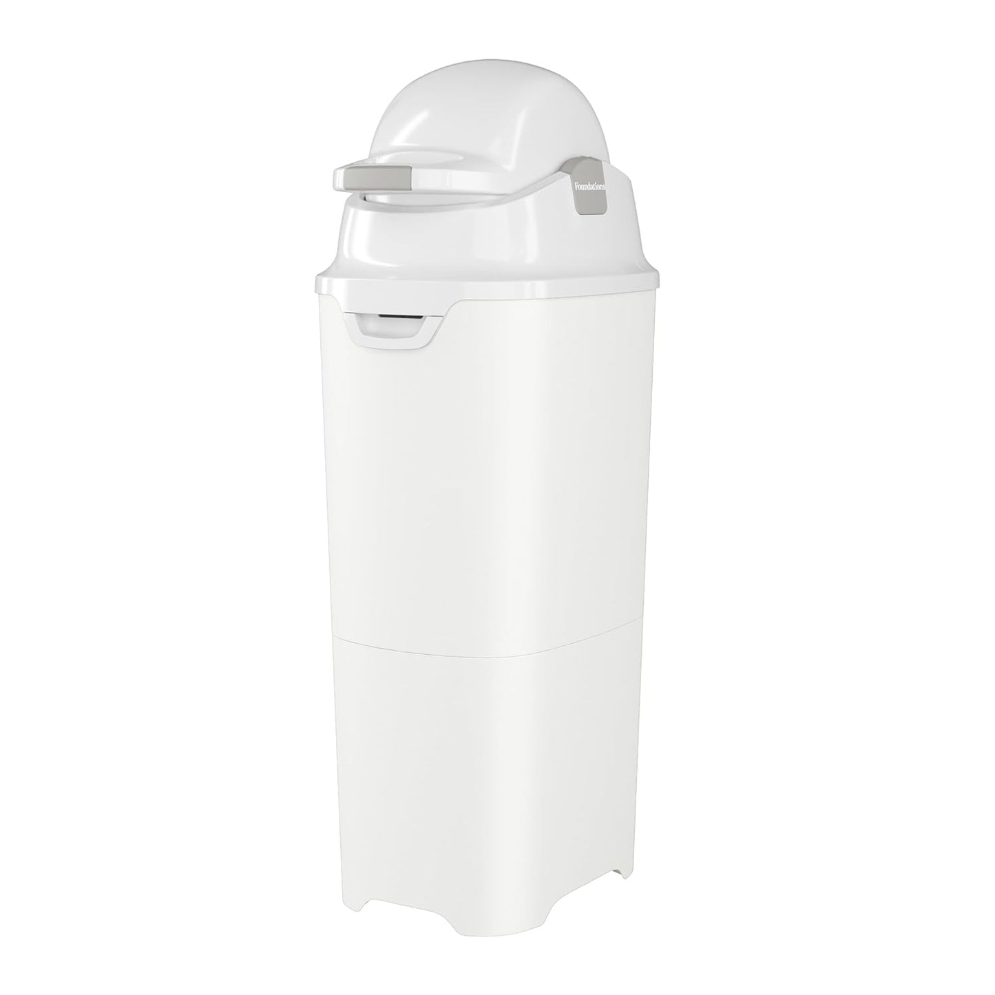 Foundations Tall Diaper Pail with Airtight Lid - Durable & Odorless Diaper Disposal, Large Capacity, Holds up to 60 Newborn Diapers, Refill with Any Bags, Baby Registry Gift - Gray (9612057)