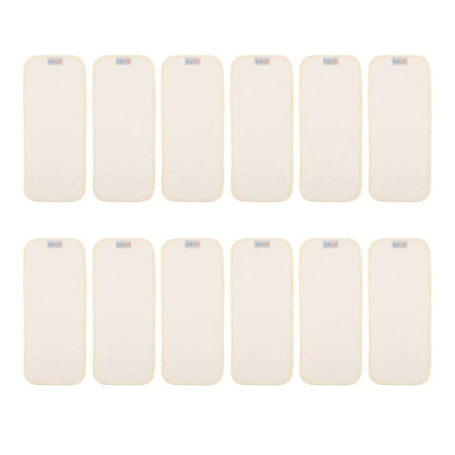 ALVABABY 12PCS Cloth Diaper Inserts/Reusable Washable 3-Layers Super Soft Inserts for Cloth Diapers Covers 12X