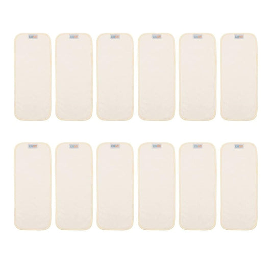 ALVABABY 12PCS Cloth Diaper Inserts/Reusable Washable 3-Layers Super Soft Inserts for Cloth Diapers Covers 12X