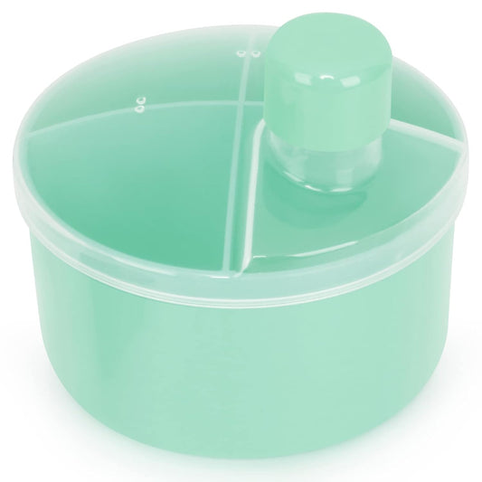 Accmor Formula Dispenser On The Go, Non-Spill Rotating Four-Compartment Formula Container to Go, Milk Powder Snack Storage Container for Infant Toddler Travel Outdoor, Green