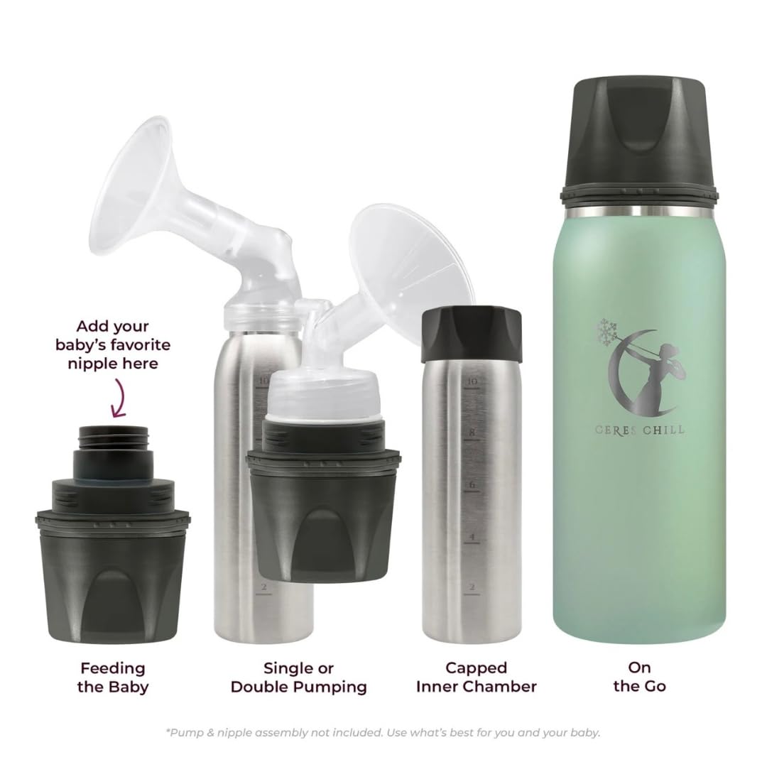 Ceres CHILL OG Breastmilk Chiller & Warmer – 12–34oz Portable Breast Milk Cooler, Storage & Baby Bottle for Travel, Work or On-The-Go – Pump Compatible Container – Don’t Call Me Hon, Plum