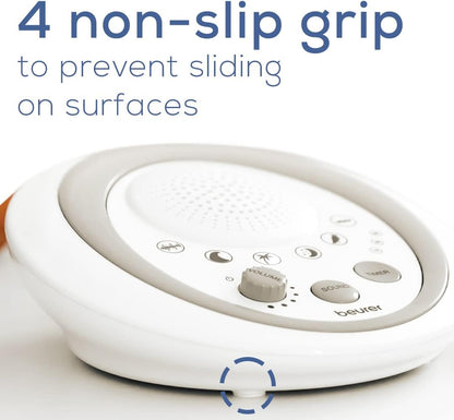 Beurer White Noise Machine with 4 Soothing Sounds | Sound Machine with Auto Shut-Off Sleep Timer | Portable White Noise Machine for Adults, Kids & Babies | Dreamsound Sleep Machine, SL15