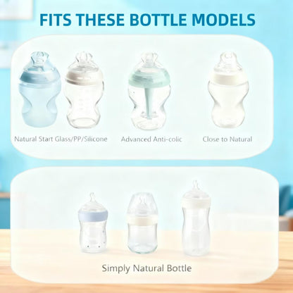 4-Count Silicone Bottle Nipples for Natural Start Anti-Colic Bottles & Advanced Anti-Colic Bottles & Close to Natural Bottless and NUK Simply Natura Bottle, Medium Flow, 3m+