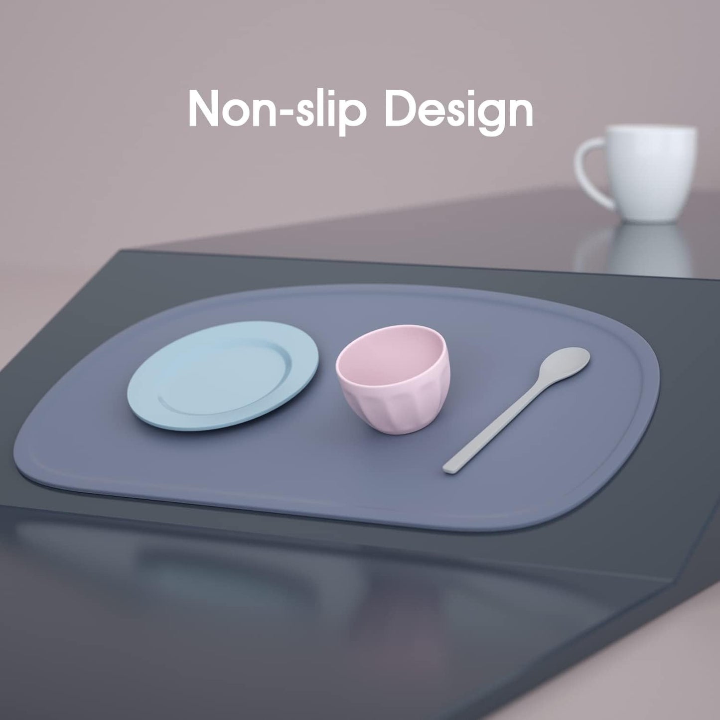 Cuddle Campus Set of 3 Silicone Placemats with Raised Edges for Kids,Toddlers,Babies, Non-Slip Dinning Table Mat, Baby Eating Mat, Food Mat Set 2