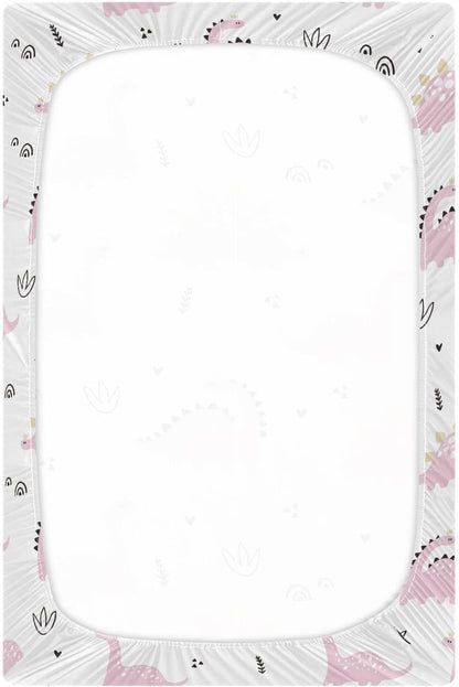 Fall Cute Mushroom Leaves Fitted Crib Sheets Stretchy Portable Playard Sheets for Baby Toddler, Breathable Soft Mini Crib Mattress 52 x 28 in for Boys and Girls