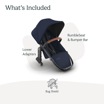 UPPAbaby RumbleSeat V3 Second Lower Seat - Compatible with Vista V2 and Vista V3 - All-Weather Seat + Magnetic Buckle – Adapters Included -Owen (Mocha Mélange)