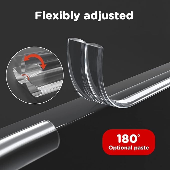 Edge Protector for Baby Proofing,Clear Edge Protector Strip,Sharp Edge Wrap Cover Tape,Self Adhesive Protective Bumper Guards for Cabinet Door,Desk,Glass Table, and Wall 20ft with 4 Corners